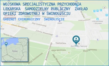 GABINET CHIRURGICZNY - WOJSKOWA SPECJALISTYCZNA PRZYCHODNIA LEKARSKA  SAMODZIELNY PUBLICZNY  ZAKŁAD OPIEKI ZDROWOTNEJ W ŚWINOUJŚCIU - KAPITAŃSKA 8-8B,  ŚWINOUJŚCIE