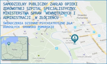ŚWIADCZENIA DZIENNE PSYCHIATRYCZNE DLA DOROSŁYCH - SAMODZIELNY PUBLICZNY ZAKŁAD OPIEKI ZDROWOTNEJ SZPITAL SPECJALISTYCZNY  MINISTERSTWA SPRAW  WEWNĘTRZNYCH I ADMINISTRACJI  W ZŁOCIEŃCU - OBROŃCÓW WESTERPLATTE 11,  DRAWSKO POMORSKIE