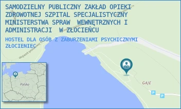 HOSTEL DLA OSÓB Z ZABURZENIAMI PSYCHICZNYMI - SAMODZIELNY PUBLICZNY ZAKŁAD OPIEKI ZDROWOTNEJ SZPITAL SPECJALISTYCZNY  MINISTERSTWA SPRAW  WEWNĘTRZNYCH I ADMINISTRACJI  W ZŁOCIEŃCU - KAŃSKO 1,  ZŁOCIENIEC