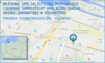 PORADNIA OTOLARYNGOLOGICZNA - WOJSKOWA SPECJALISTYCZNA PRZYCHODNIA LEKARSKA SAMODZIELNY PUBLICZNY ZAKŁAD OPIEKI ZDROWOTNEJ W KOŁOBRZEGU - JEDNOŚCI NARODOWEJ 86/88,  KOŁOBRZEG