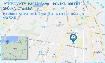 PORADNIA STOMATOLOGICZNA DLA DZIECI 3 MAJA 1B - "STOM-GRYF" MARIA &amp; MONIKA ORLEWICZ SPÓŁKA CYWILNA - 3 MAJA 1B,  GRYFICE