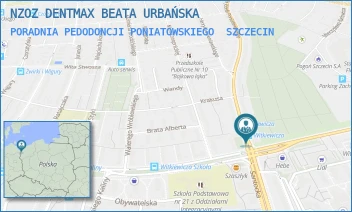 PORADNIA PEDODONCJI PONIATOWSKIEGO - NZOZ DENTMAX BEATA URBAŃSKA - KS. JÓZEFA PONIATOWSKIEGO 76/3,  SZCZECIN