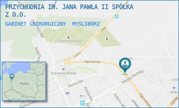GABINET CHIRURGICZNY - PRZYCHODNIA IM. JANA PAWŁA II SPÓŁKA Z O.O. - OGRODOWA 9,  MYŚLIBÓRZ