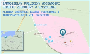 KLINIKA CHIRURGII KLATKI PIERSIOWEJ I TRANSPLANTOLOGII-VII - SAMODZIELNY PUBLICZNY WOJEWÓDZKI SZPITAL ZESPOLONY W SZCZECINIE - ALFREDA SOKOŁOWSKIEGO 11,  SZCZECIN