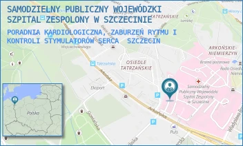 PORADNIA KARDIOLOGICZNA, ZABURZEŃ RYTMU I KONTROLI STYMULATORÓW SERCA - SAMODZIELNY PUBLICZNY WOJEWÓDZKI SZPITAL ZESPOLONY W SZCZECINIE - ARKOŃSKA 4,  SZCZECIN