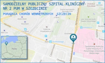 PORADNIA CHORÓB WEWNĘTRZNYCH - UNIWERSYTECKI SZPITAL KLINICZNY NR 2 PUM W SZCZECINIE - POWSTAŃCÓW WLKP. 72,  SZCZECIN