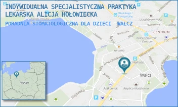 PORADNIA STOMATOLOGICZNA DLA DZIECI - INDYWIDUALNA SPECJALISTYCZNA PRAKTYKA LEKARSKA ALICJA HOŁOWIECKA - AL. ZDOB. WAŁU POMORSKIEGO 3/5,  WAŁCZ