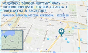 PORADNIA DERMATOLOGICZNA KOPERNIKA - WOJEWÓDZKI OŚRODEK MEDYCYNY PRACY - ZACHODNIOPOMORSKIE CENTRUM LECZENIA I PROFILAKTYKI W SZCZECINIE - KOPERNIKA 18,  SZCZECIN