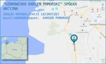 ZAKŁAD REHABILITACJI LECZNICZEJ "DĄBRÓWKA" - "UZDROWISKO KAMIEŃ POMORSKI" SPÓŁKA AKCYJNA - ELIZY ORZESZKOWEJ 9A,  KAMIEŃ POMORSKI
