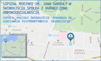 SZPITAL MIEJSKI ŚWINOUJŚCIE- PORADNIA OD SUBSTANCJI PSYCHOAKTYWNYCH - SZPITAL MIEJSKI IM. JANA GARDUŁY W ŚWINOUJŚCIU SPÓŁKA Z OGRANICZONĄ ODPOWIEDZIALNOŚCIĄ - JANA Z KOLNA 12,  ŚWINOUJŚCIE