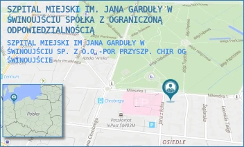 SZPITAL MIEJSKI IM JANA GARDUŁY W ŚWINOUJŚCIU SP. Z O.O.-POR PRZYSZP. CHIR OG - SZPITAL MIEJSKI IM. JANA GARDUŁY W ŚWINOUJŚCIU SPÓŁKA Z OGRANICZONĄ ODPOWIEDZIALNOŚCIĄ - MIESZKA I 7,  ŚWINOUJŚCIE