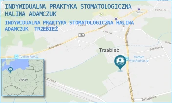 INDYWIDUALNA PRAKTYKA STOMATOLOGICZNA HALINA ADAMCZUK - INDYWIDUALNA PRAKTYKA STOMATOLOGICZNA HALINA ADAMCZUK - KOŚCIUSZKI 15,  TRZEBIEŻ