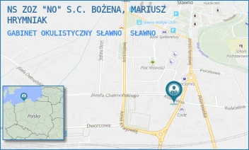 GABINET OKULISTYCZNY SŁAWNO - NS ZOZ "NO" S.C. BOŻENA, MARIUSZ HRYMNIAK - CHEŁMOŃSKIEGO 9,  SŁAWNO