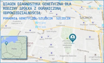 PORADNIA GENETYCZNA-SZCZECIN - DIAGEN DIAGNOSTYKA GENETYCZNA DLA RODZINY SPÓŁKA Z OGRANICZONĄ ODPOWIEDZIALNOŚCIĄ - UL. ŚW. WOJCIECHA 7,  SZCZECIN