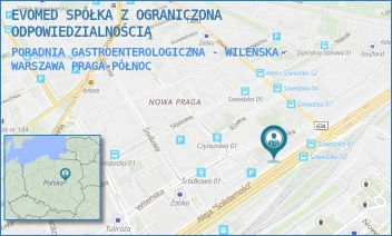 PORADNIA GASTROENTEROLOGICZNA - WILEŃSKA - EVOMED SPÓŁKA Z OGRANICZONA ODPOWIEDZIALNOŚCIĄ - WILEŃSKA 18,  WARSZAWA PRAGA-PÓŁNOC