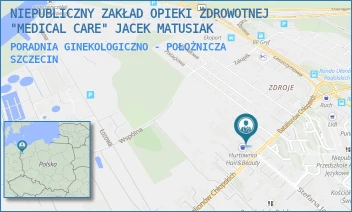 PORADNIA GINEKOLOGICZNO - POŁOŻNICZA - NIEPUBLICZNY ZAKŁAD OPIEKI ZDROWOTNEJ "MEDICAL CARE" JACEK MATUSIAK - BATALIONÓW CHŁOPSKICH 86,  SZCZECIN