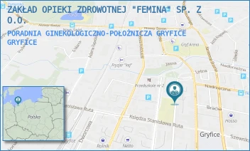 PORADNIA GINEKOLOGICZNO-POŁOŻNICZA GRYFICE - ZAKŁAD OPIEKI ZDROWOTNEJ "FEMINA" SP. Z O.O. - WAŁOWA 2,  GRYFICE