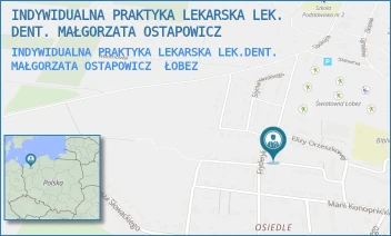 INDYWIDUALNA PRAKTYKA LEKARSKA LEK.DENT. MAŁGORZATA OSTAPOWICZ - INDYWIDUALNA PRAKTYKA LEKARSKA LEK. DENT. MAŁGORZATA OSTAPOWICZ - E. ORZESZKOWEJ 5-5A,  ŁOBEZ