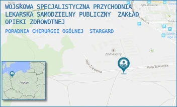PORADNIA CHIRURGII OGÓLNEJ - WOJSKOWA SPECJALISTYCZNA PRZYCHODNIA LEKARSKA SAMODZIELNY PUBLICZNY  ZAKŁAD OPIEKI ZDROWOTNEJ - AL. ŻOŁNIERZA 37,  STARGARD