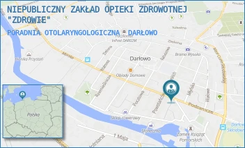 PORADNIA OTOLARYNGOLOGICZNA - NIEPUBLICZNY ZAKŁAD OPIEKI ZDROWOTNEJ "ZDROWIE" - PODZAMCZE 1A,  DARŁOWO