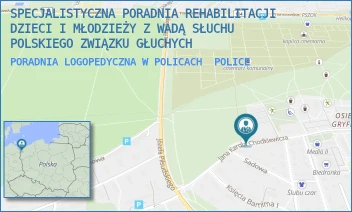 PORADNIA LOGOPEDYCZNA W POLICACH - SPECJALISTYCZNA PORADNIA REHABILITACJI DZIECI I MŁODZIEŻY Z WADĄ SŁUCHU POLSKIEGO ZWIĄZKU GŁUCHYCH - JANA KAROLA CHODKIEWICZA 11,  POLICE