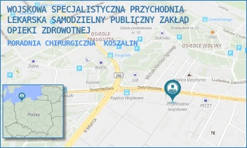 PORADNIA CHIRURGICZNA - WOJSKOWA SPECJALISTYCZNA PRZYCHODNIA LEKARSKA SAMODZIELNY PUBLICZNY ZAKŁAD OPIEKI ZDROWOTNEJ - ZWYCIĘSTWA 204A,  KOSZALIN
