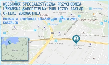 PORADNIA CHIRURGII URAZOWO-ORTOPEDYCZNEJ - WOJSKOWA SPECJALISTYCZNA PRZYCHODNIA LEKARSKA SAMODZIELNY PUBLICZNY ZAKŁAD OPIEKI ZDROWOTNEJ - ZWYCIĘSTWA 204A,  KOSZALIN