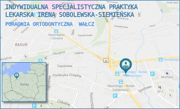 PORADNIA ORTODONTYCZNA - INDYWIDUALNA SPECJALISTYCZNA PRAKTYKA LEKARSKA IRENA SOBOLEWSKA-SIEMIEŃSKA - KUSOCIŃSKIEGO 10,  WAŁCZ