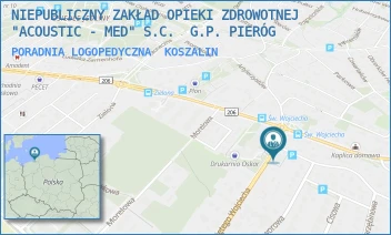 PORADNIA LOGOPEDYCZNA - NIEPUBLICZNY ZAKŁAD OPIEKI ZDROWOTNEJ "ACOUSTIC - MED" S.C.  G.P. PIERÓG - ŚWIĘTEGO WOJCIECHA 1,  KOSZALIN