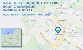 FIZJOTERAPIA  ASKLEPIOS - ZAKŁAD OPIEKI ZDROWOTNEJ ASKLEPIOS SPÓŁKA Z OGRANICZONĄ ODPOWIEDZIALNOŚCIĄ - PLAC ZWYCIĘSTWA 8-12,  BOBOLICE