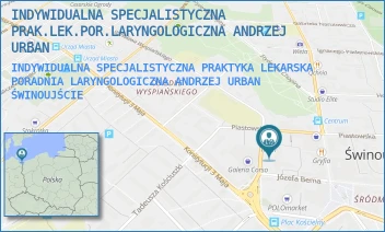 INDYWIDUALNA SPECJALISTYCZNA PRAKTYKA LEKARSKA PORADNIA LARYNGOLOGICZNA ANDRZEJ URBAN - INDYWIDUALNA SPECJALISTYCZNA PRAK.LEK.POR.LARYNGOLOGICZNA ANDRZEJ URBAN - DĄBROWSKIEGO 4/102,  ŚWINOUJŚCIE