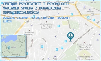 ODDZIAŁ DZIENNY PSYCHIATRYCZNY (OGÓLNY) - CENTRUM PSYCHIATRII I PSYCHOLOGII MARIAMED SPÓŁKA Z OGRANICZONĄ ODPOWIEDZIALNOŚCIĄ - UL. PRYMASA POLSKI STEFANA WYSZYŃSKIEGO 6,  LUBIN