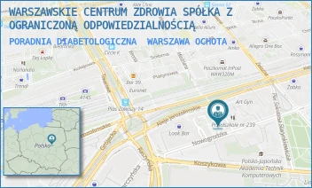 PORADNIA DIABETOLOGICZNA - WARSZAWSKIE CENTRUM ZDROWIA SPÓŁKA Z OGRANICZONĄ ODPOWIEDZIALNOŚCIĄ - NOWOGRODZKA 76,  WARSZAWA OCHOTA