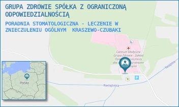 PORADNIA STOMATOLOGICZNA - LECZENIE W ZNIECZULENIU OGÓLNYM - GRUPA ZDROWIE SPÓŁKA Z OGRANICZONĄ ODPOWIEDZIALNOŚCIĄ - 23A,  KRASZEWO-CZUBAKI