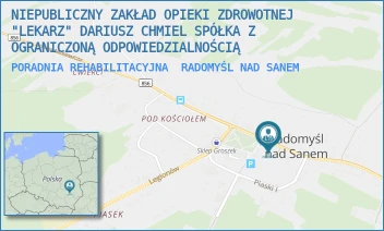 PORADNIA REHABILITACYJNA - NIEPUBLICZNY ZAKŁAD OPIEKI ZDROWOTNEJ "LEKARZ" DARIUSZ CHMIEL SPÓŁKA Z OGRANICZONĄ ODPOWIEDZIALNOŚCIĄ - UL. LUBELSKA 2,  RADOMYŚL NAD SANEM