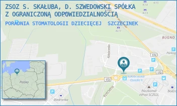 PORADNIA STOMATOLOGII DZIECIĘCEJ - ZSOZ S. SKAŁUBA, D. SZWEDOWSKI SPÓŁKA Z OGRANICZONĄ ODPOWIEDZIALNOŚCIĄ - KOŁOBRZESKA 14,  SZCZECINEK