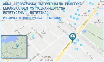 PORADNIA ORTODONTYCZNA - ANNA JAROSZEWSKA INDYWIDUALNA PRAKTYKA LEKARSKA DENTYSTYCZNA-MEDYCYNA ESTETYCZNA ,,ESTETIKA" - HANDLOWA 14/28,  LEGIONOWO