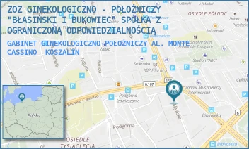 GABINET GINEKOLOGICZNO-POŁOŻNICZY AL. MONTE CASSINO - ZOZ GINEKOLOGICZNO - POŁOŻNICZY "BŁASIŃSKI I BUKOWIEC" SPÓŁKA Z OGRANICZONĄ ODPOWIEDZIALNOŚCIĄ - ALEJA MONTE CASSINO 13,  KOSZALIN