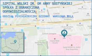 ODDZIAŁ PSYCHIATRYCZNY DZIENNY - SZPITAL WOLSKI IM. DR ANNY GOSTYŃSKIEJ SPÓŁKA Z OGRANICZONĄ ODPOWIEDZIALNOŚCIĄ - MARCINA KASPRZAKA 17,  WARSZAWA WOLA