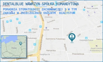 PORADNIA STOMATOLOGII ZACHOWAWCZEJ 3 W TYM ZABIEGI W ZNIECZULENIU OGÓLNYM - DENTALBLUE WAWRZYN SPÓŁKA KOMANDYTOWA - KAZIMIERZA PUŁASKIEGO 35,  BIAŁYSTOK
