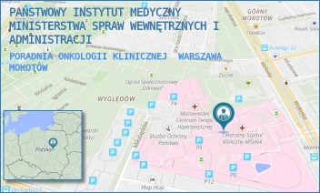 PORADNIA ONKOLOGII KLINICZNEJ - PAŃSTWOWY INSTYTUT MEDYCZNY MINISTERSTWA SPRAW WEWNĘTRZNYCH I ADMINISTRACJI - WOŁOSKA 137,  WARSZAWA MOKOTÓW