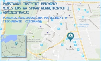 PORADNIA KARDIOLOGICZNA POLIKLINIKI W CIECHANOWIE - PAŃSTWOWY INSTYTUT MEDYCZNY MINISTERSTWA SPRAW WEWNĘTRZNYCH I ADMINISTRACJI - MICKIEWICZA 8,  CIECHANÓW