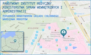PORADNIA NOWOTWORÓW UKŁADU CHŁONNEGO - PAŃSTWOWY INSTYTUT MEDYCZNY MINISTERSTWA SPRAW WEWNĘTRZNYCH I ADMINISTRACJI - WOŁOSKA 137,  WARSZAWA MOKOTÓW