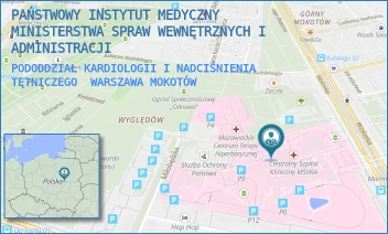 PODODDZIAŁ KARDIOLOGII I NADCIŚNIENIA TĘTNICZEGO - PAŃSTWOWY INSTYTUT MEDYCZNY MINISTERSTWA SPRAW WEWNĘTRZNYCH I ADMINISTRACJI - WOŁOSKA 137,  WARSZAWA MOKOTÓW