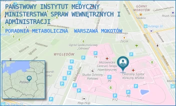 PORADNIA METABOLICZNA - PAŃSTWOWY INSTYTUT MEDYCZNY MINISTERSTWA SPRAW WEWNĘTRZNYCH I ADMINISTRACJI - WOŁOSKA 137,  WARSZAWA MOKOTÓW