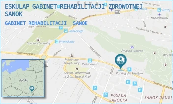 GABINET REHABILITACJI - ESKULAP GABINET REHABILITACJI ZDROWOTNEJ SANOK - UL. KOŚCIUSZKI 58,  SANOK
