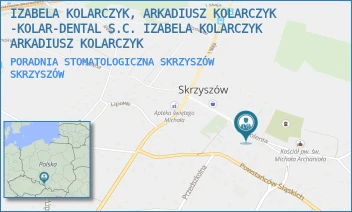 PORADNIA STOMATOLOGICZNA SKRZYSZÓW - IZABELA KOLARCZYK, ARKADIUSZ KOLARCZYK -KOLAR-DENTAL S.C. IZABELA KOLARCZYK ARKADIUSZ KOLARCZYK - UL. WYZWOLENIA 10,  SKRZYSZÓW