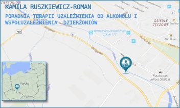 PORADNIA TERAPII UZALEŻNIENIA OD ALKOHOLU I WSPÓŁUZALEŻNIENIA - KAMILA RUSZKIEWICZ-ROMAN - UL. NOWOWIEJSKA 73,  DZIERŻONIÓW
