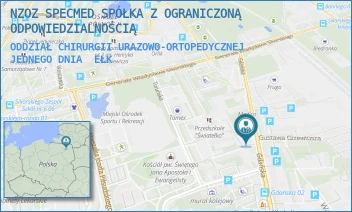 ODDZIAŁ CHIRURGII URAZOWO-ORTOPEDYCZNEJ JEDNEGO DNIA - NZOZ SPECMED SPÓŁKA Z OGRANICZONĄ ODPOWIEDZIALNOŚCIĄ - GDAŃSKA 17,  EŁK