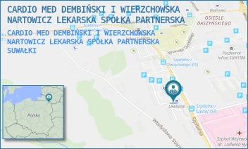 CARDIO MED DEMBIŃSKI I WIERZCHOWSKA - NARTOWICZ LEKARSKA SPÓŁKA PARTNERSKA - CARDIO MED DEMBIŃSKI I WIERZCHOWSKA - NARTOWICZ LEKARSKA SPÓŁKA PARTNERSKA - SZPITALNA 71/1,  SUWAŁKI